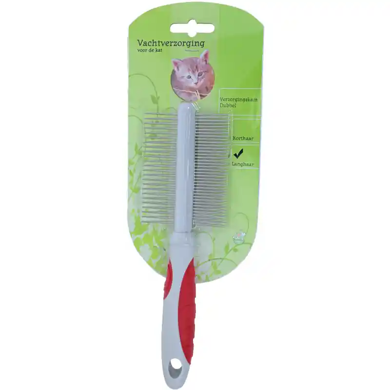 Vachtverzorgingsborstel Kat/Hond Dubbel Middel/Grof