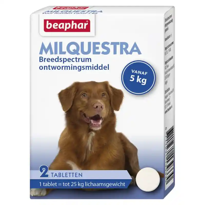 Beaphar Milquestra Ontwormingsmiddel Hond 2 Tabletten