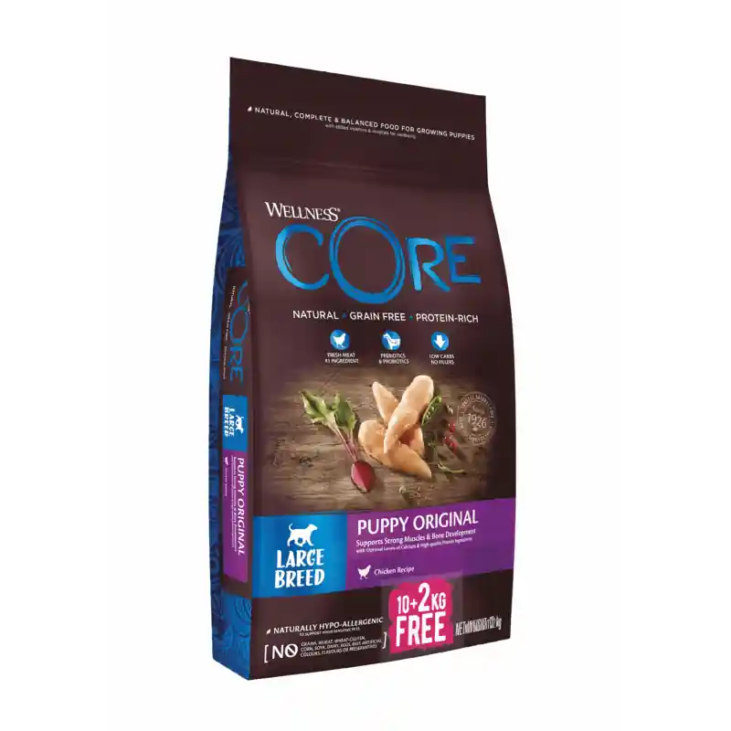 Wellness CORE Large Breed Puppy 10 + 2 kg EXTRA