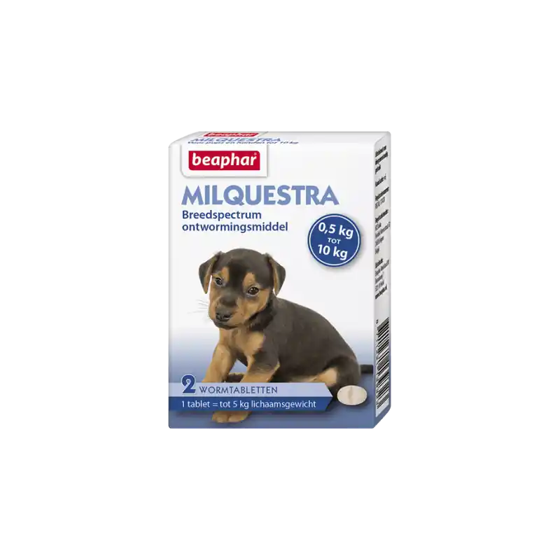 Beaphar Milquestra wormtabletten (kleine hond/pup)