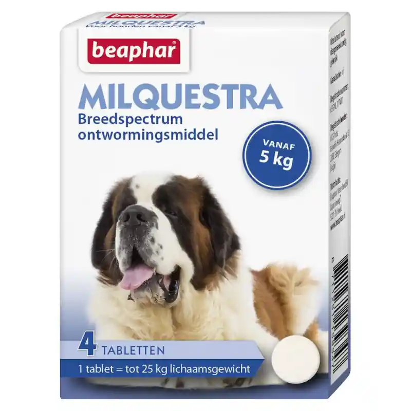 Beaphar Milquestra Ontwormingsmiddel Hond 4 Tabletten