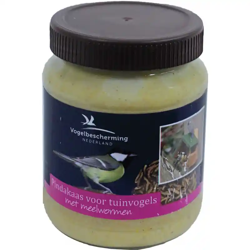 Vogelbescherming vogelpindakaas met meelwormen, 330 gram