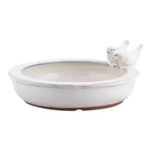 Keramiek vogelbad rond