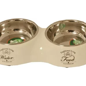 Bak dubbel plastic/rvs 27cm beige