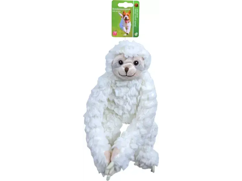 Luiaard pluche wit 21cm met piep