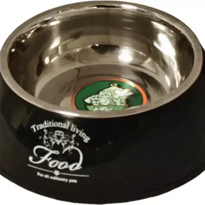 Bak dubbel plastic/rvs 14cm zwart