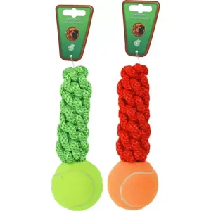 Werpstick+tennisbal 19cm ass.