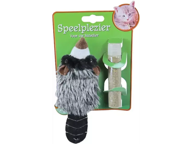 Wasbeer+catnip vulbaar l18cm
