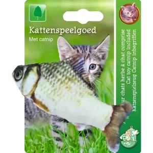 Vis+catnip groen/bruin l11cm