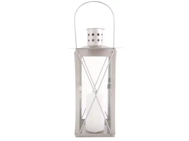 LANTAARN RECHT RVS 34 CM