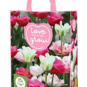 Shopping Bag met Tulpen Roze 'Love what you Grow'