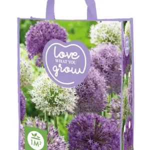 Shopping Bag met Allium paars-Wit Mix 'Love what you Grow'