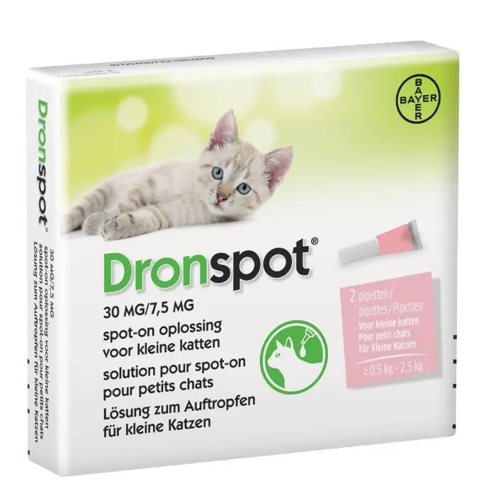 Dronspot Spot-on ontwormingsoplossing voor katten