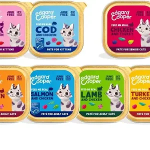 Edgard & Cooper graanvrij kat natvoer kuipjes 16 x 85 gram