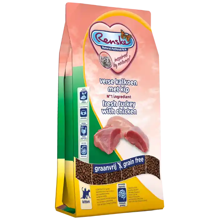 Renske Super Premium verse kalkoen met kip voer voor kitten