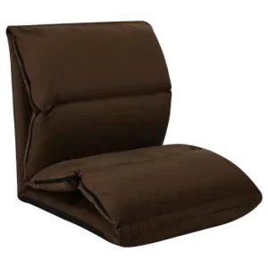 Vloerstoel inklapbaar microvezel bruin