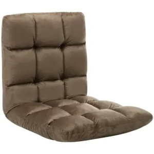 Vloerstoel inklapbaar microvezel taupe