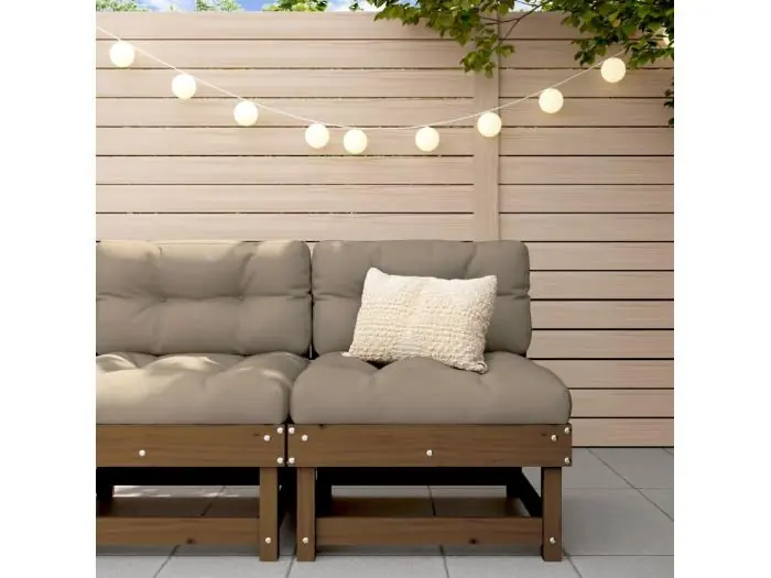 Tuinmiddenbank massief grenenhout honingbruin