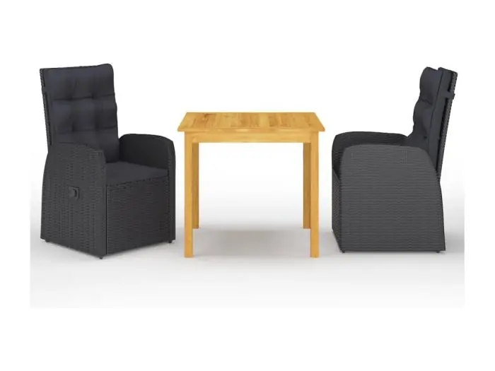 3-delige Tuinset zwart