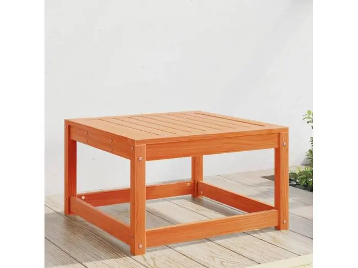 Tuinvoetenbank massief grenenhout wasbruin