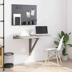 Wandtafel inklapbaar 100x60x56 cm bewerkt hout grijs sonoma