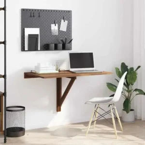 Wandtafel inklapbaar 100x60x56 cm bewerkt hout bruineiken