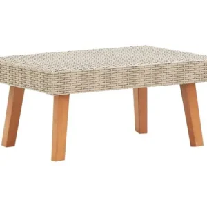 Tuintafel poly rattan beige