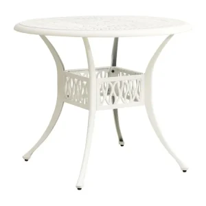 Tuintafel 90x90x74 cm gietaluminium wit