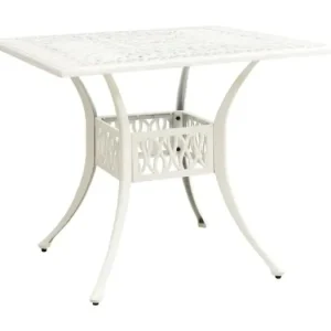 Tuintafel 90x90x73 cm gietaluminium wit