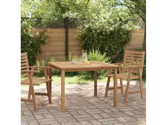 Tuintafel 110x110x77 cm massief teakhout