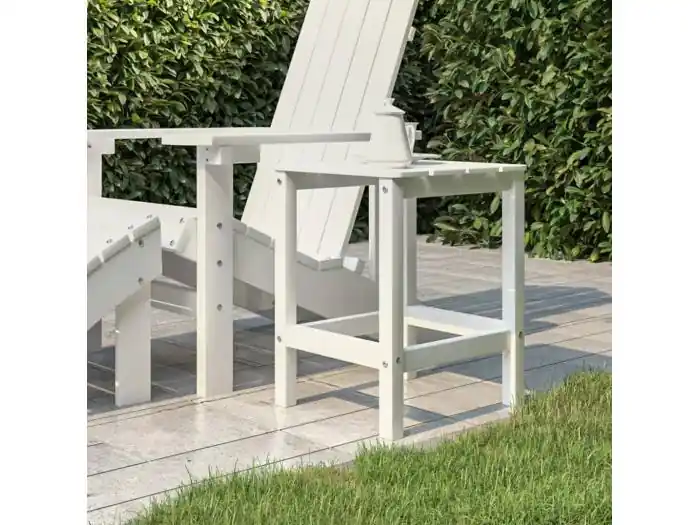 Tuintafel Adirondack 38x38x46 cm HDPE wit