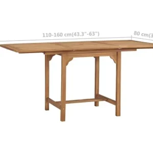Tuintafel verlengbaar (110-160)x80x75 cm massief teakhout