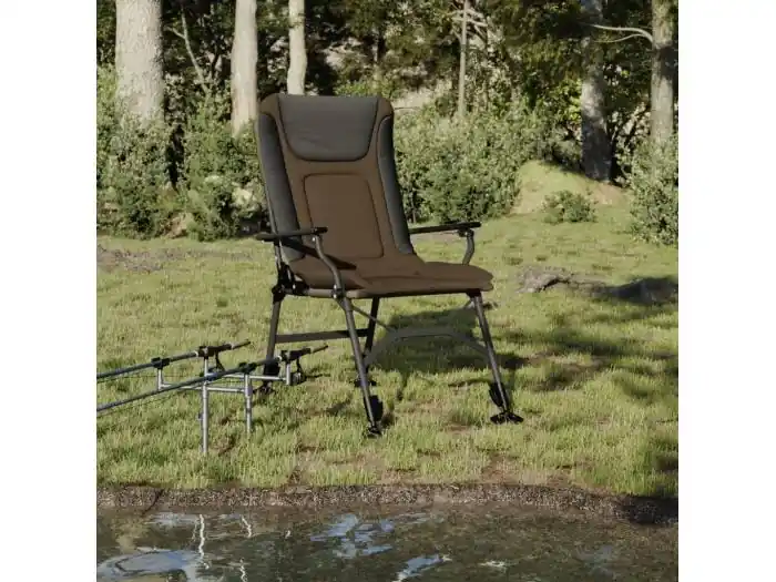 Visstoel met armleuning inklapbaar taupe