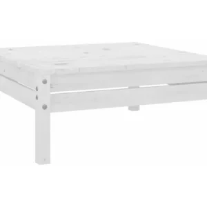 Tuinvoetenbank massief grenenhout wit