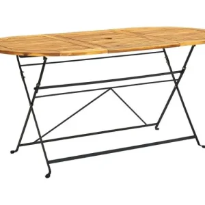 Tuintafel ovaal 160x85x74 cm massief acaciahout