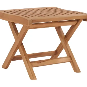 Voetensteun inklapbaar 46,5x49x41,5 cm massief teakhout