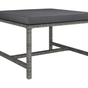 Voetensteun sectioneel met kussen poly rattan grijs