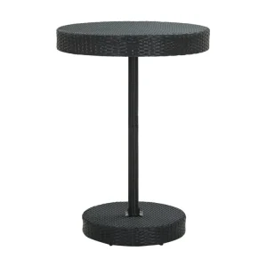 Tuintafel 75,5x106 cm poly rattan zwart