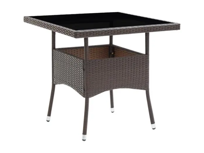 Tuintafel poly rattan bruin