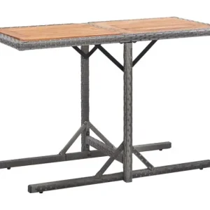 Tuintafel poly rattan en massief acaciahout antraciet