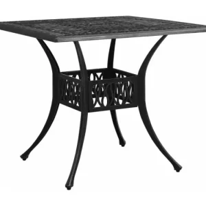 Tuintafel 90x90x73 cm gietaluminium zwart