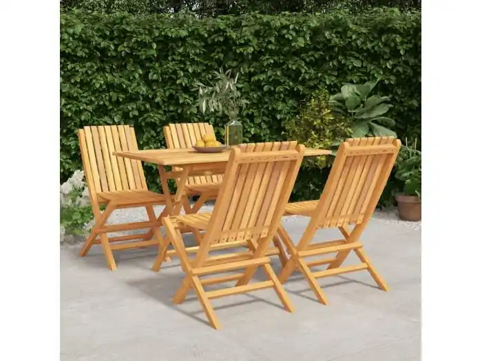 5-delige Tuinset massief teakhout