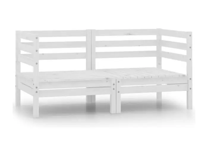 Tuinbank 2-zits massief grenenhout wit