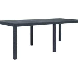 Tuintafel 220x90x72 cm rattan-look kunststof antraciet