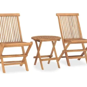 3-delige Tuinset inklapbaar massief teakhout