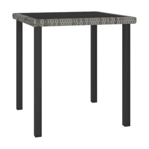 Tuintafel 70x70x73 cm poly rattan grijs