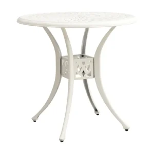 Tuintafel 78x78x72 cm gietaluminium wit