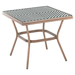 Bistrotafel RIFREDDO 80 cm 80 cm Glas Zwart/wit