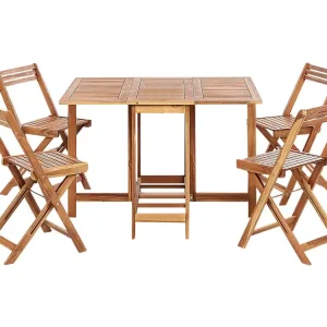 Tuintafelset Hout Lichte houtkleur FRASSINE