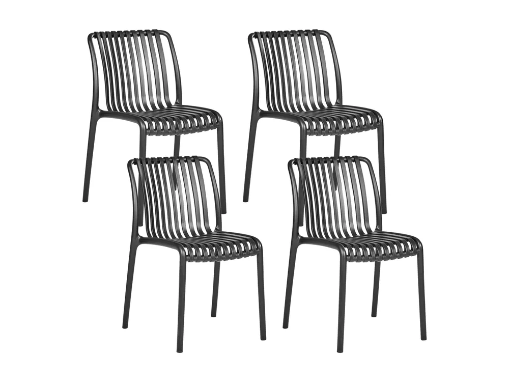 Set van 4 tuinstoelen ARICCIA Zwart